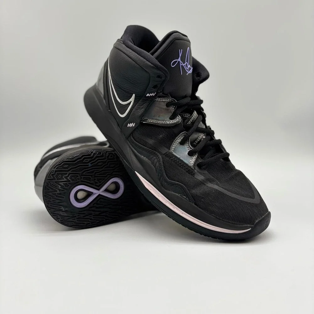 Nike Kyrie Infinity Black Metallic Silver Purple Basketball Shoes Mens 11